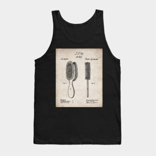 Brush Patent - Hair Stylist Beauty School Decor Art - Antique Tank Top